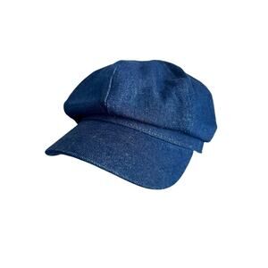 Vintage Blue Denim Newsboy Hat 7 1/4-7 3/8 Preowned